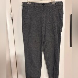 LOFT Black and White Cropped Pants